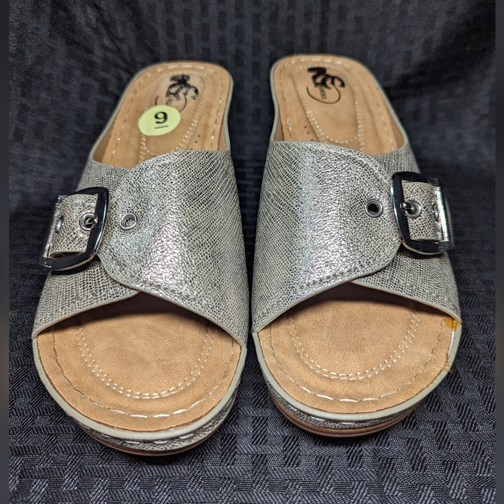 GC Shoes Justina Wedge Sandals Size 9.